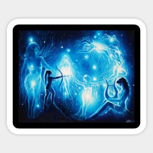 Sappho, Artemis and the Pleiades Sticker